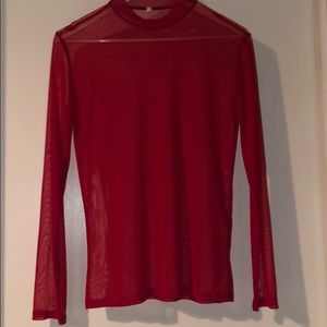 Red sheer shirt
